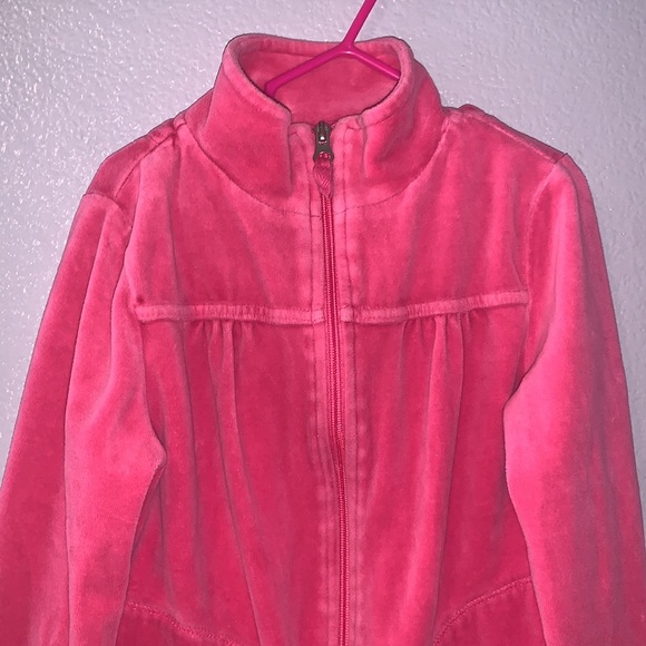 Ruby Moon Pink Velour girls 7/8 soft full zip up sweatshirt - Picture 2 of 6